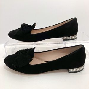 Miu Miu Black Suede Loafers Size 38.5